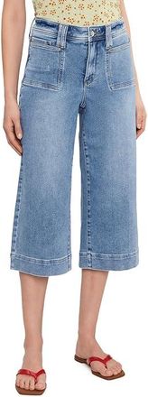 NYDJ Petite Brigitte Wide Leg Capri Patch Pockets Jeans Womens Clothing Mist Springs : 10P 21, Cotton/Denim/Elastane