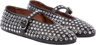 Alaia Embellished Black Ballet Flats Size 39