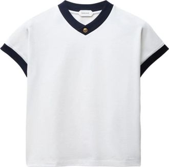 Versace Stretch Katoen-Jersey T-shirt - Dames - T-shirts - Wit - M - Katoen - Tops