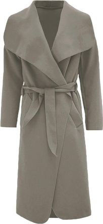 Generic MMK Womens Long Waterfall Italian Duster Trench Coats - Ladies Winter Wear Long Sleeve French Belted Oversized Jacket (Mocha, 20-22)