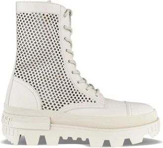 Moncler Carinne leren laarzen - Dames - Veterlaarzen - Beige - 41 EU - Leer - Schoenen