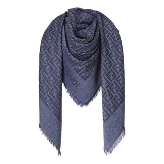 Fendi FF Shawl - female - Fendi - Scarves - Blue - ONE SIZE - Accessories