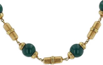 Van Cleef & Arpels Collana in oro giallo 18 carati con crisoprasio Pre-owned anni 70