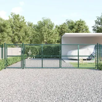 Berkfield Home Mesh Garden Gate Green 500x175 cm Galvanised Steel