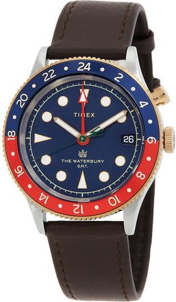 Timex Waterbury GMT Quartz Blue Dial Mens Watch TW2U90500