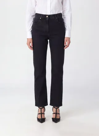 Valentino Garavani Jeans straight a vita alta in denim di cotone stretch