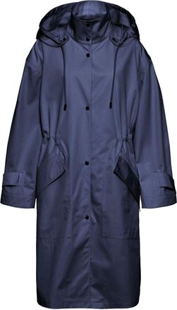 HUGO BOSS Womens Insulated Waterproof Structured Fit Parka in Dark Blue - Size 14 UK