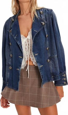 Free People Imogene Denim Officer Jacket In Ensign Wash