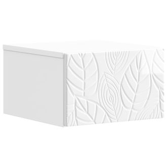 vidaXL Mobiletto Da Notte A Muro Bianco Lucido 49 X 34,5 X 20 Cm Vidaxl