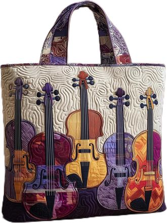 Generic Vintage Quilted Tote Bag for Women, Aesthetic Cotton Shoulder Bag with Literary Book & Floral Embroidery Lightweight Hobo Purse for World Book Day & M