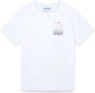 Casablanca Gradient Square Printed White T-shirt - Dames - T-shirts - Wit - 2XL - Katoen - Tops