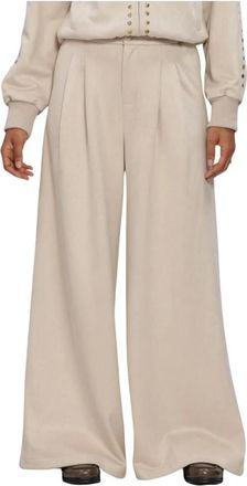 Nukus Nukus - Bodine Pants Suede - Dames - Broeken - Beige - Maat: XL Su&egrave;de
