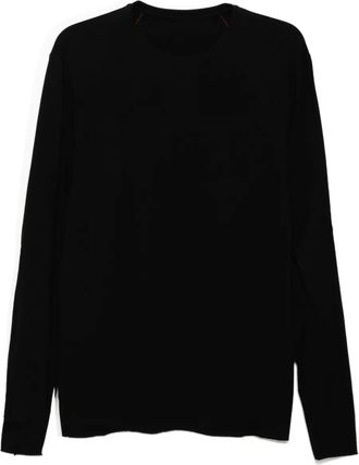 Devoa T-shirt in cotone con orlo a taglio vivo - Nero