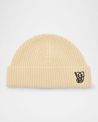 Valentino Garavani VG Embroidered Wool Knit Beanie