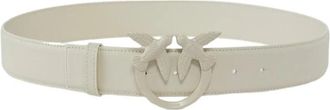 Pinko Love Berry Riem - Dames - Riemen - Wit - S - Leer - Accessoires