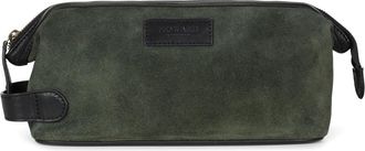 Howard London Washbag Suede Leather Steven - Heren - Toilettassen - Groen - ONE Size - Leer - Tassen