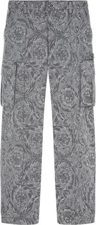 Versace Barocco jacquard cargo trousers - men - Cotton/Cotton - 54 - Grey