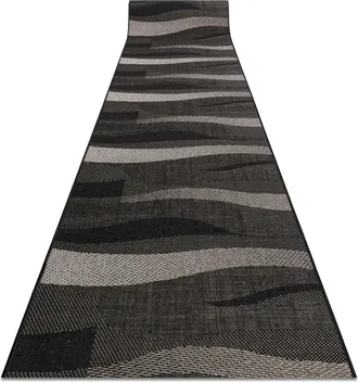 RugsX Rugsx - Alfombra De Pasillo Sizal Floorlux Modelo 20212 Negro/plateado 100 Cm Beige 100x1050 Cm