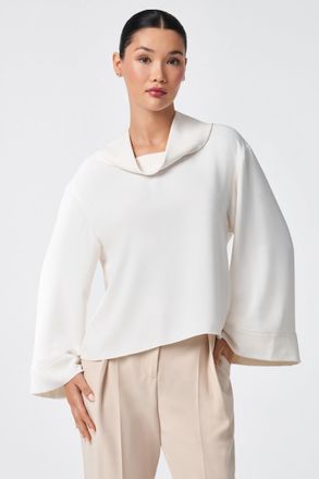 Trina Turk Staged Folded Collar Top