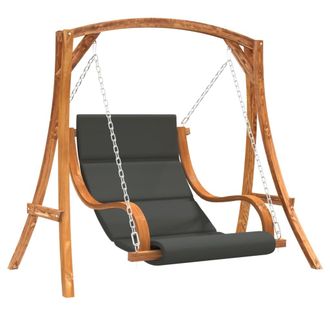 vidaXL Vidaxl - Columpio Con Coj&iacute;n Madera Maciza Abeto Con Acabado De Teca Antracita