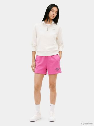 Tommy Hilfiger Womens Monotype Logo Sweatshort - Petal Red - XXS