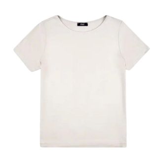 Fay Jersey T-shirt with Boat Neckline - female - Fay - T-Shirts - White - M - Tops