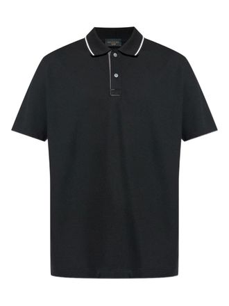 Paul & Shark contrasting-trim polo shirt - Black