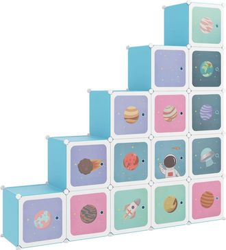 vidaXL Vidaxl - Estanter&iacute;a Infantil De Cubos Con 15 Compartimentos Azul Pp
