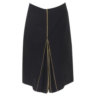 Marni wool piping vent knitee skirt