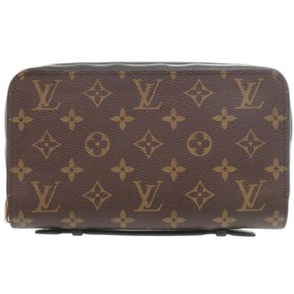 Louis Vuitton Black Brown Monogram Macassar Monogram Long Wallet (Bi-Fold) (Pre-Owned)