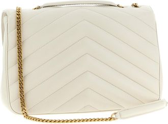 Saint Laurent Womens Beige Lamb Leather Shoulder Bag