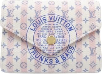 Louis Vuitton Blue White Canvas Wallet (Tri-Fold) (Pre-Owned)