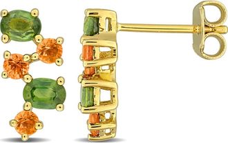 Delmar Green Sapphire & Orange Sapphire Stud Earrings in Green Multi at Nordstrom Rack
