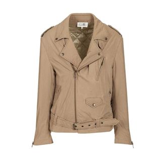 Maison Margiela Cotton Biker Jacket - male - MM6 Maison Margiela - Light Jackets - Beige - L - Jackets