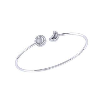 LuvMyJewelry Moon Phases Sterling Silver Diamond Adjustable Cuff at Nordstrom