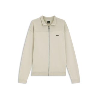 BOSS Zip pipeline cardigan Rolling structured graphic pattern