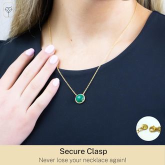 MAX + STONE 18k Gold Over Sterling Silver 3.2 Ct. 10x10mm Round Gemstone Necklace
