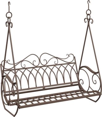 vidaXL Banco Columpio Acero 112 X 60 X 126,5 Cm Marr&oacute;n Antiguo Vidaxl
