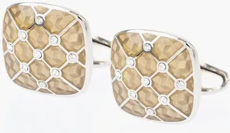 Corneliani Enameled Brass Cufflinks with Swarovskis size Unica