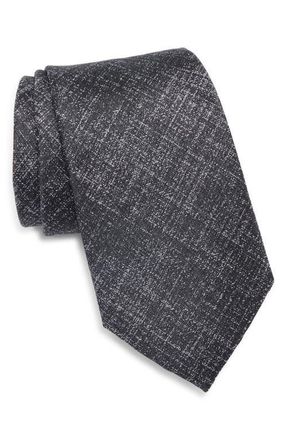 Nordstrom Textured Silk Tie in Black at Nordstrom
