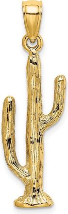 Diamond2Deal 14k Yellow Gold 3-D Saguaro Cactus Charm