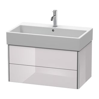 Duravit Duravit Xsquare Mueble De Pared 78,4x 46,0 Cm, 2 Cajones, Para Lavabo Vero Air 235080, Color (frente/cuerpo): Laca Blanca Lila Alto Brillo - Xs4195027