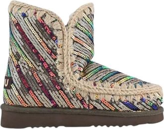 Mou Gestreepte Sequins/Lurex Mou Laarzen - Dames - Winterlaarzen - Veelkleurig - 36 EU - Pailletten - Schoenen