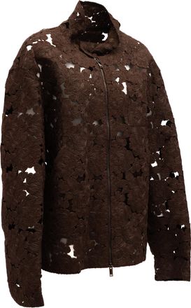 Valentino Garavani Womens Brown Floral Lace Jacket Clothing