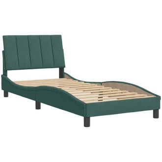 vidaXL Vidaxl - Estructura De Cama Sin Colch&oacute;n Terciopelo Verde Oscuro 90x200cm