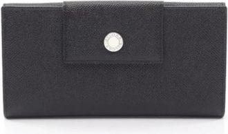 Bulgari Pre-owned Vintage Tri-fold Portemonnee - Dames - Vintage Accessoires - Zwart - ONE Size - Leer - Vintage