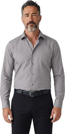 TruClothing Mens Grey Double Cuff Oxford Shirt Formal Dress Shirt - Oxford
