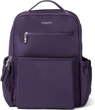 Baggallini Tribeca Expandable Laptop Backpack in Deep Grape Twill at Nordstrom