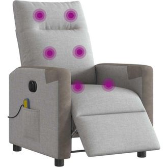 vidaXL Vidaxl - Sill&oacute;n Reclinable De Masaje El&eacute;ctrico Tela Gris Nube