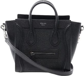 Celine Pre-owned Luggage Nano Shopper Leather 2way Bag - Dames - Vintage Handtas - Zwart - ONE Size - Leer - Vintage